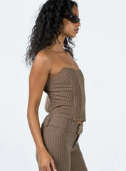 Kyana Corset Pinstripe Brown