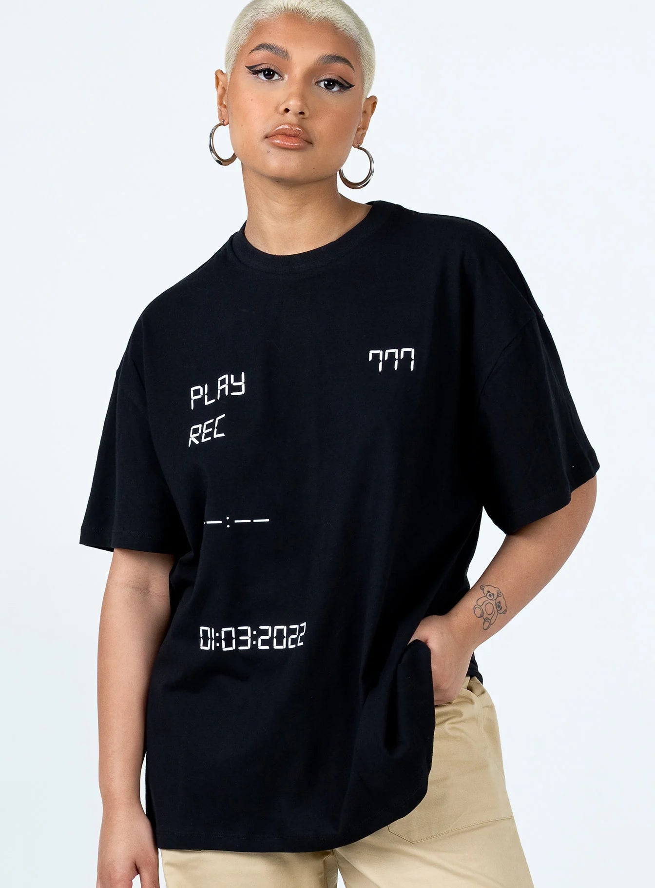 Recording Oversize Tee Black