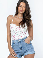 Florel Pointelle Bodysuit White