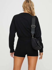 Palmera Long Sleeve Romper Black