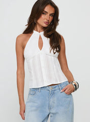 Call You Up Keyhole Backless Top White