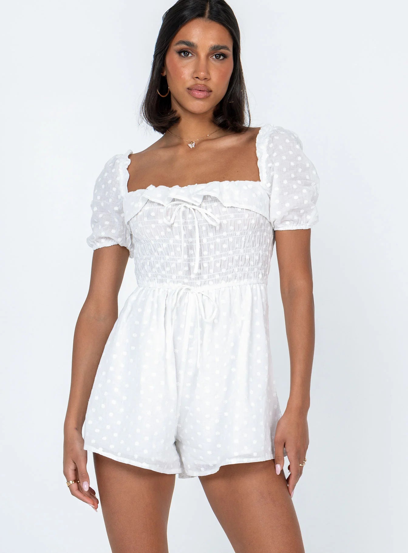 Leni Romper White