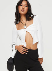 Mani Top Long Sleeve White