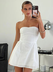 Sybille Strapless Mini Dress White