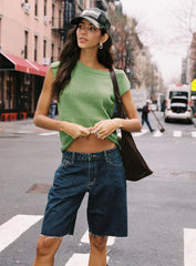 Cult Classic Longline Denim Shorts Vintage Wash