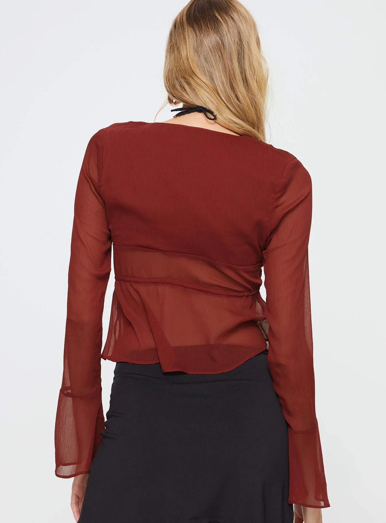 Taliyah Long Sleeve Top Burgundy