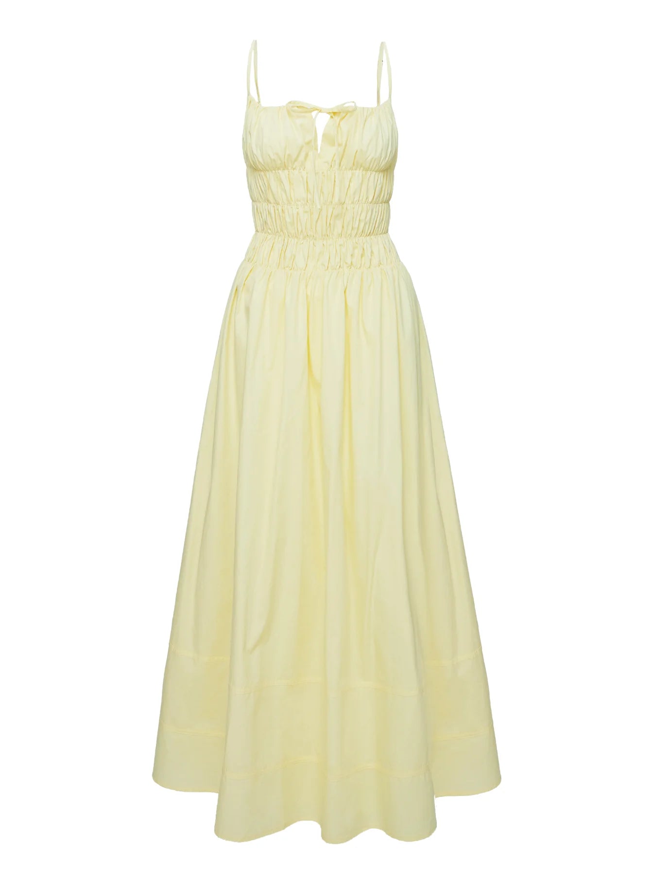 Loralei Shirred Maxi Dress Yellow