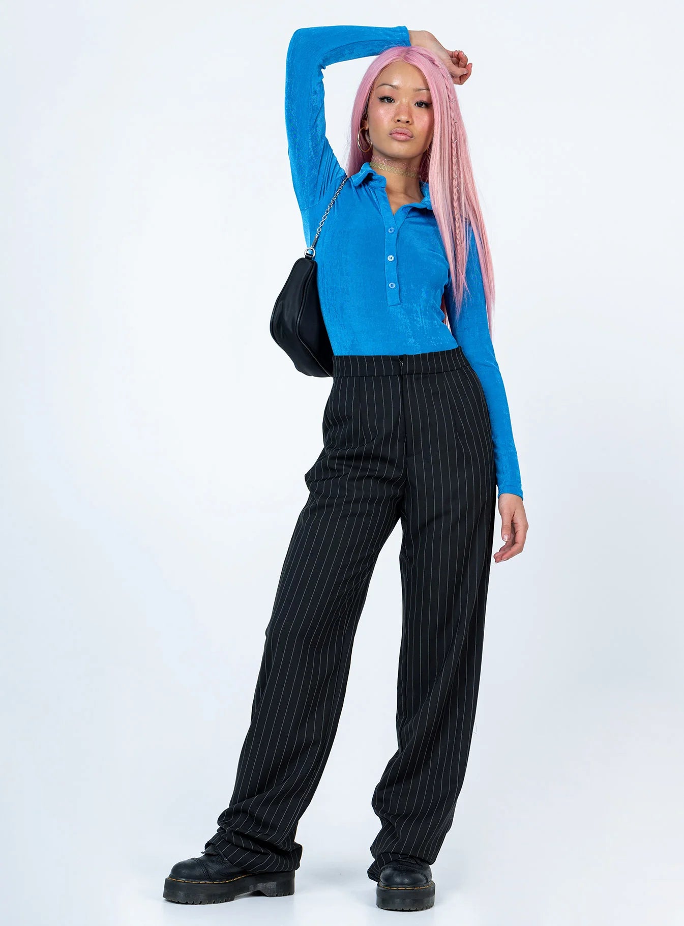 Elody Long Sleeve Bodysuit Blue
