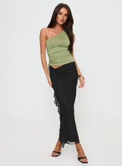 Brekky One Shoulder Top Green