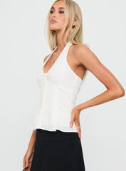 Life Goes By Sleeveless Top White