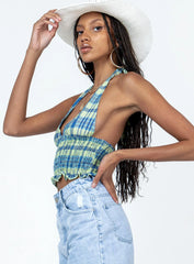 Motel Naoki Top Colourpop Check Blue