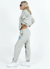 Princess Polly Track Pants Cursive Text Grey / Blue