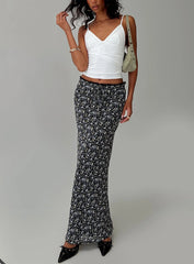 Emily Maxi Skirt Blue Black Floral