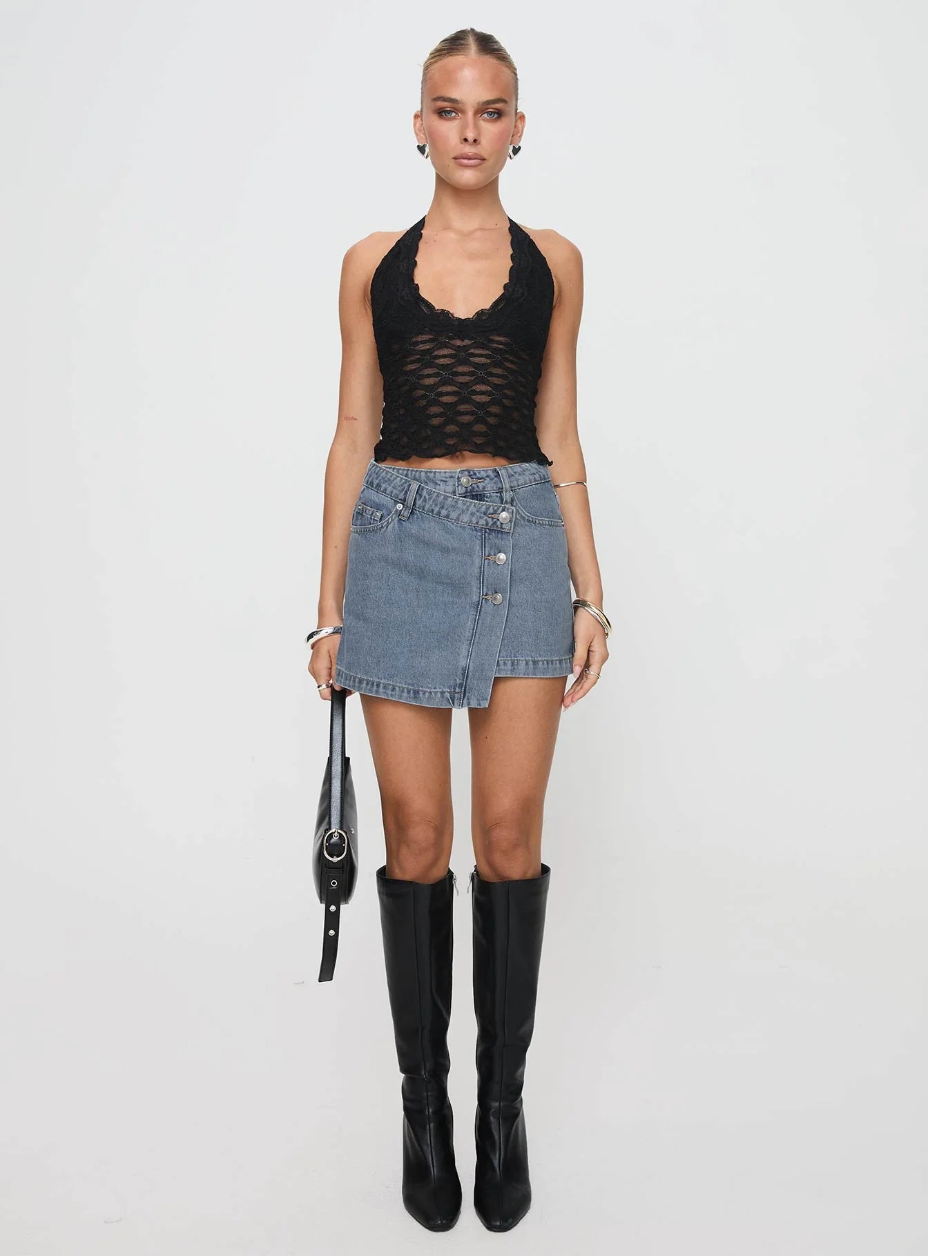 Denis Mini Denim Skirt Light Blue
