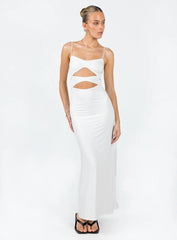 Maci Eco Nylon Maxi Dress White