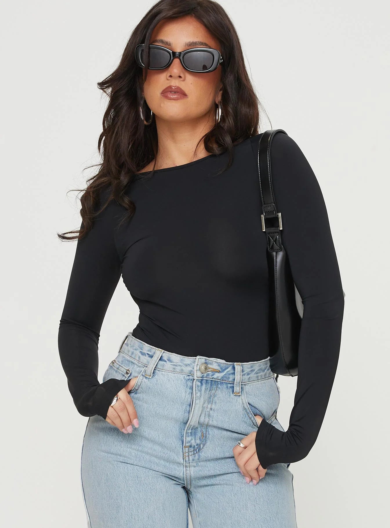 Gatewood Long Sleeve Bodysuit Black Petite