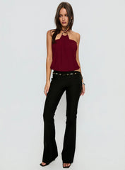 Krislynn Button Belt Pants Black