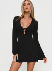 Dafnie Long Sleeve Mini Dress Black