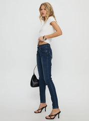 Illyssa Mid Rise Skinny Jeans Mid Blue Wash
