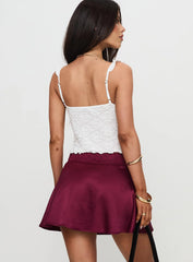 For Me Mini Skirt Burgundy