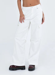 Fallout Mid Rise Cargo Pants White Tall