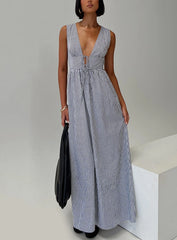 Pokey Maxi Dress Black White Stripe