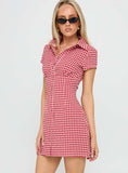 Motley Mini Dress Red Check