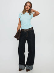 So Much Magic Textured Top Blue