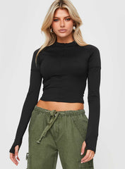 Crussi Long Sleeve Top Black