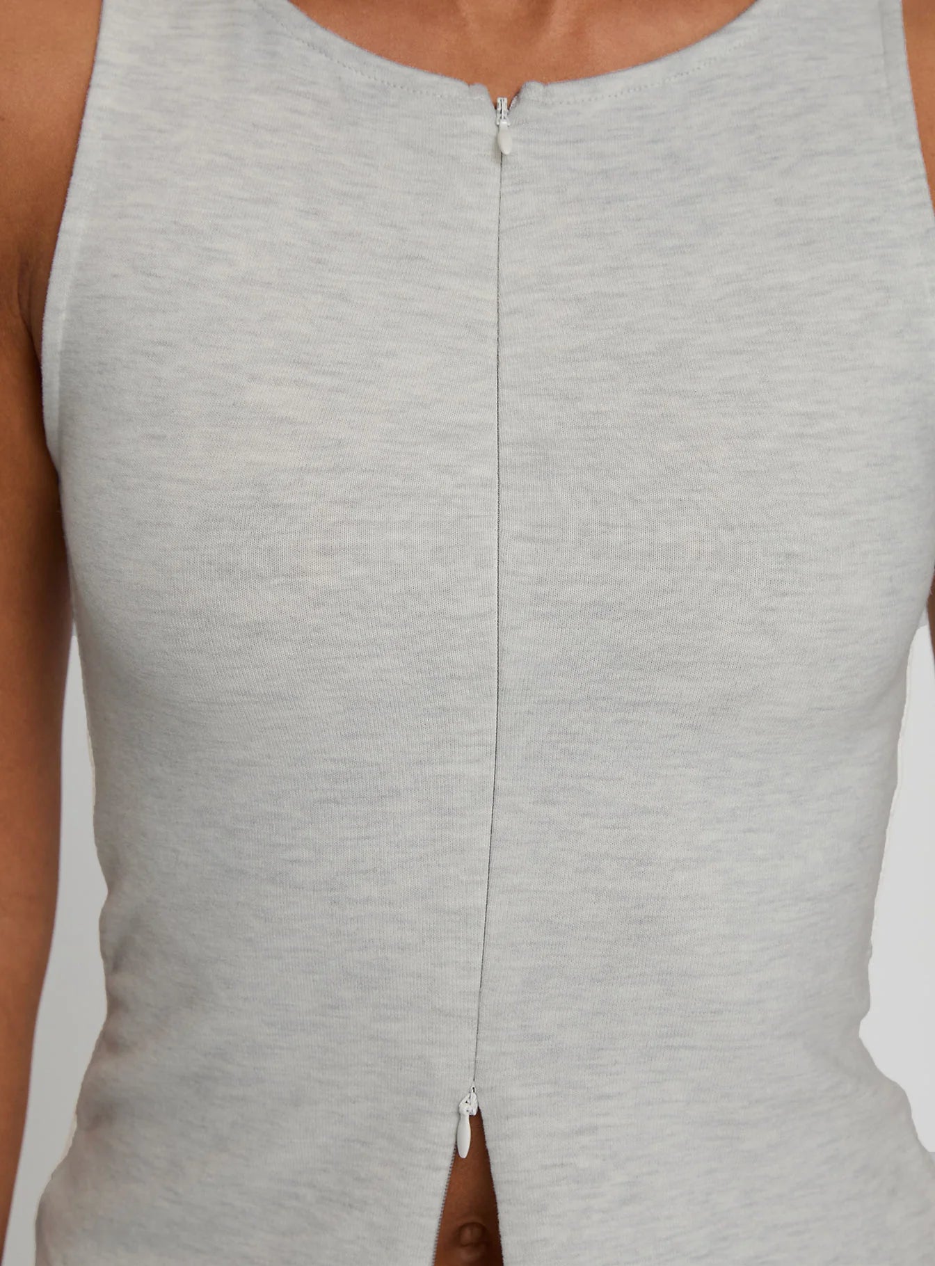 Kortez Zip Through Top Grey Marle