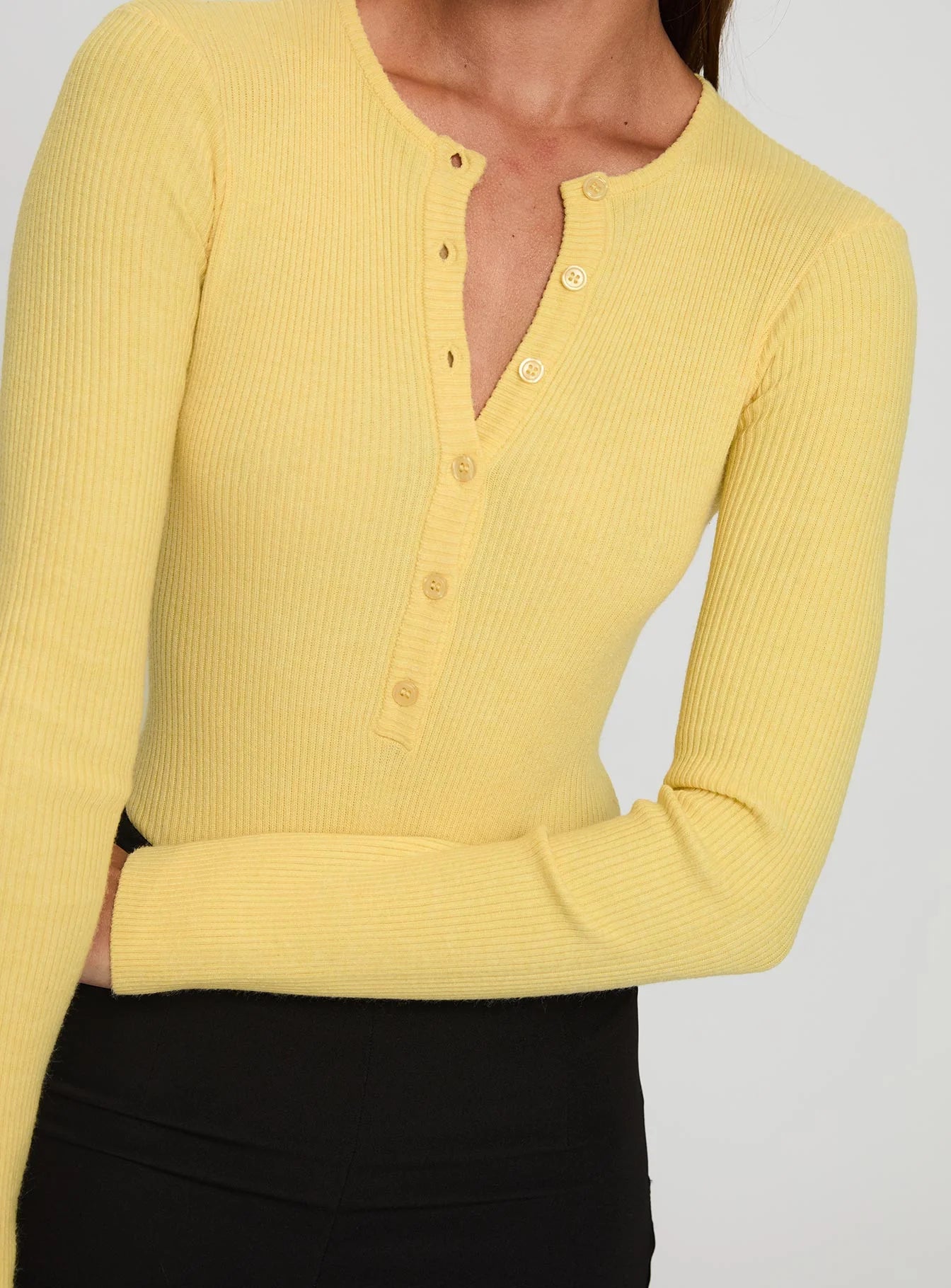 Kerra Long Sleeve Bodysuit Lemon