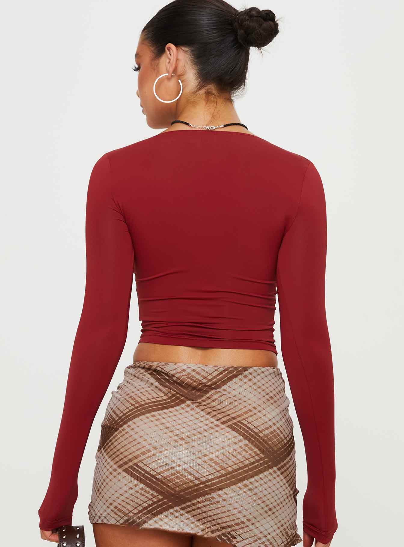 Candyce Long Sleeve Top Burgundy