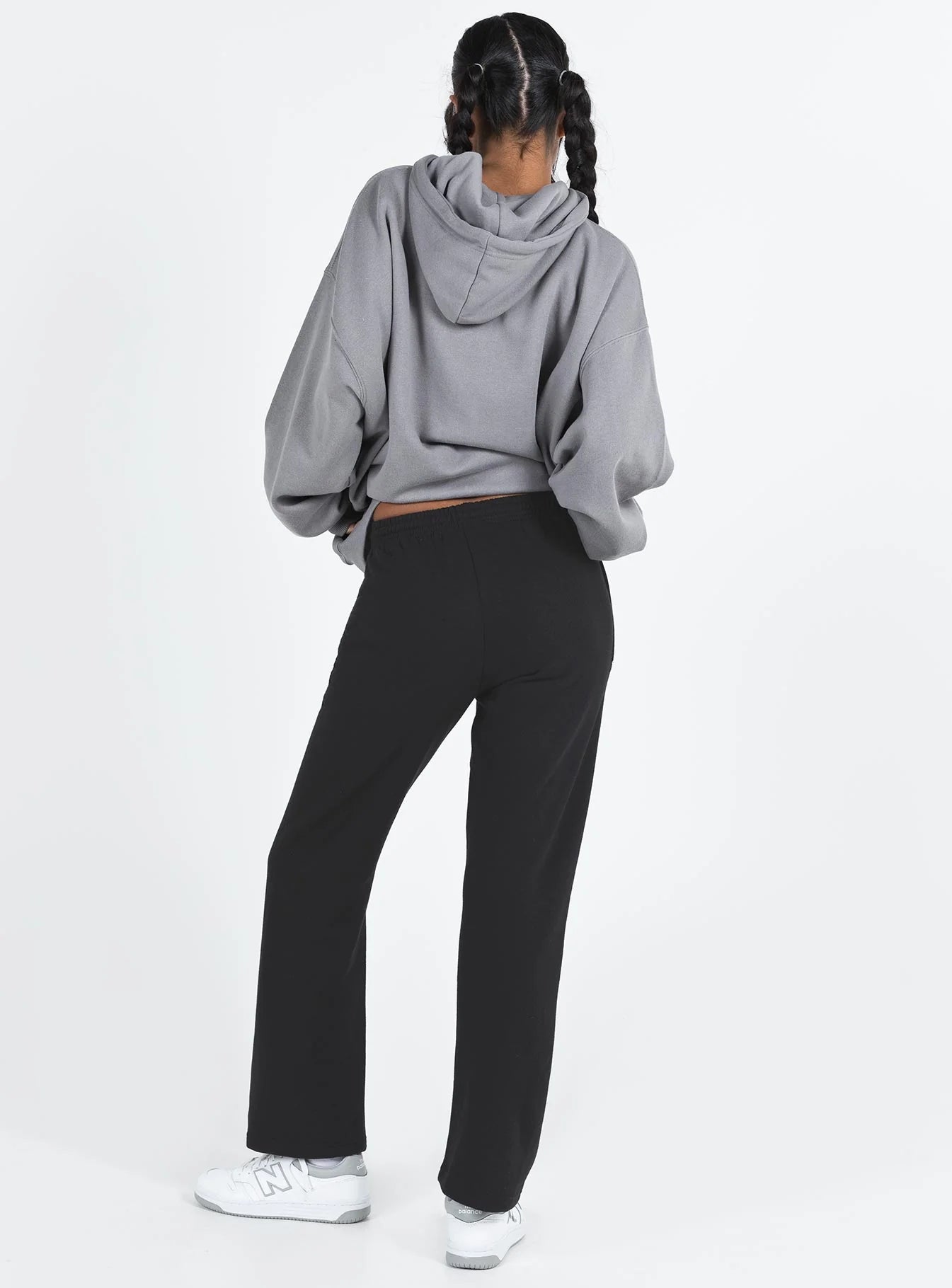 Arya Straight Leg Track Pants Black