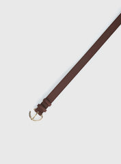 Tavian Faux Leather Belt Brown Gold