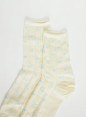Averee Ribbed Heart Socks Yellow Blue