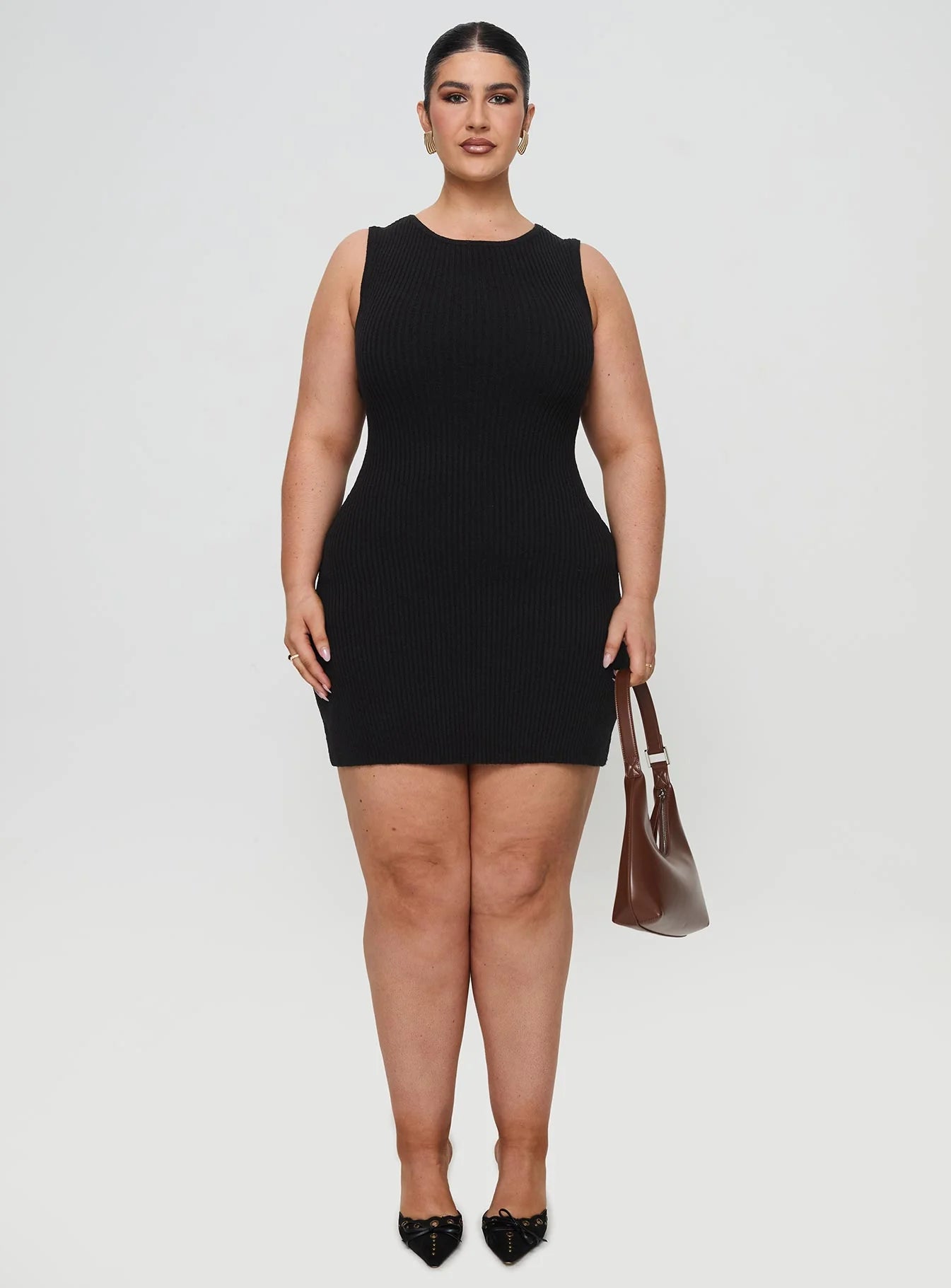 Osment Knit Mini Dress Black Curve