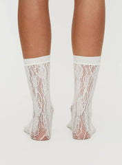 Affogato Lace Socks White