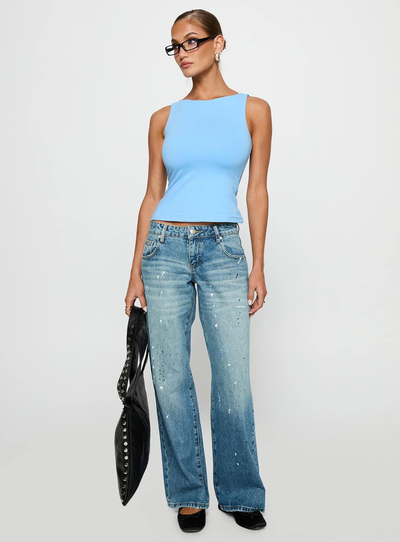 Lose Your Number High Neck Top Blue