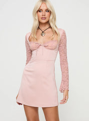 Markwell Long Sleeve Mini Dress Pink