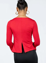 Corabelle Tie Up Top Red