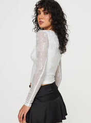 Radar Long Sleeve Top White
