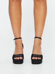 Therapy Ashton Heels Black Satin