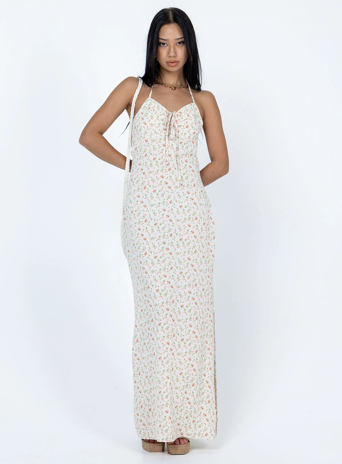 Delilah Maxi Dress White Multi