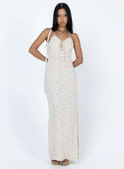 Delilah Maxi Dress White Multi