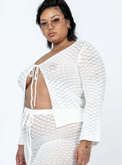 Wild & Free Crochet Top White Curve