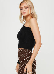 Mikella One Shoulder Top Black