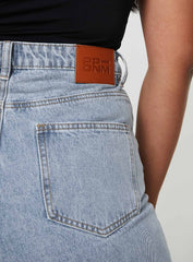 Nicolo High Rise Straight Leg Jeans Light Blue Wash