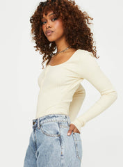 Zuma Long Sleeve Bodysuit Beige