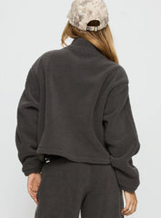 Siberia Fleece Zip Up Jumper Charcoal
