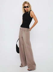 Rinah Belted Pants Brown